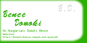 bence domoki business card